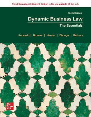 ISE Dynamic Business Law: The Essentials (6th Edition) - Orginal Pdf